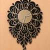 שעון קיר דקורטיבי מעץ - בחיתוך לייזר