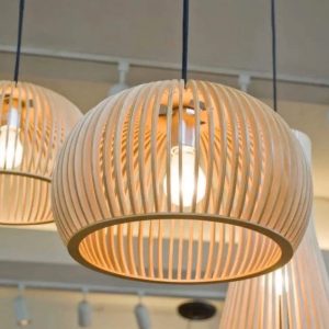 מנורת תלייה מעץ תליון אור תבנית חיתוך לייזר - בחיתוך לייזר