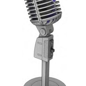 מיקרופון עץ 3D דגם Shure Microphone 55S - בחיתוך לייזר