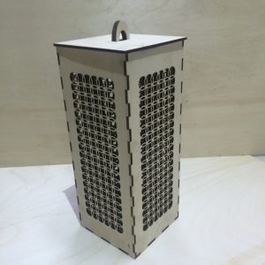 מנורת תיבת תאורת לילה מעץ - בחיתוך לייזר