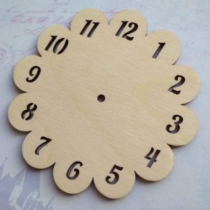 שעון קיר ריק מעץ לא גמור - בחיתוך לייזר