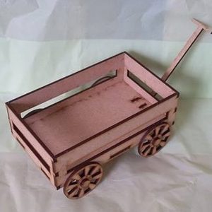 עגלה מעץ - בחיתוך לייזר