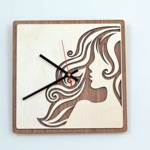 שעון קיר מעץ לעיצוב הבית - בחיתוך לייזר